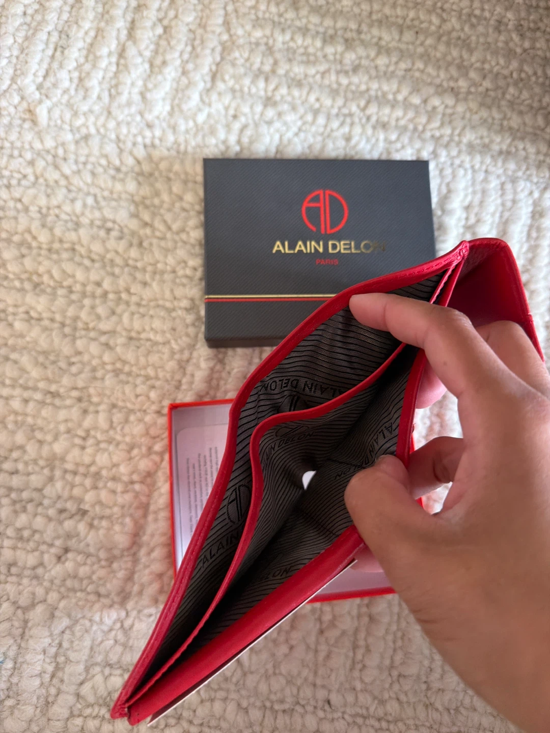 Alain Delon Red Leather Bifold Wallet Set - photo 5