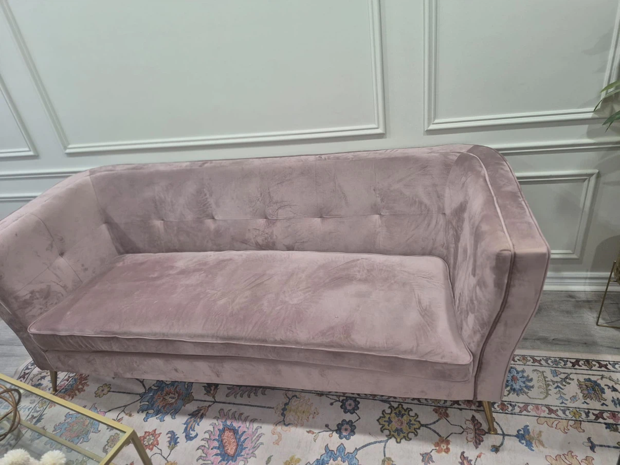 Pink Velvet Sofa