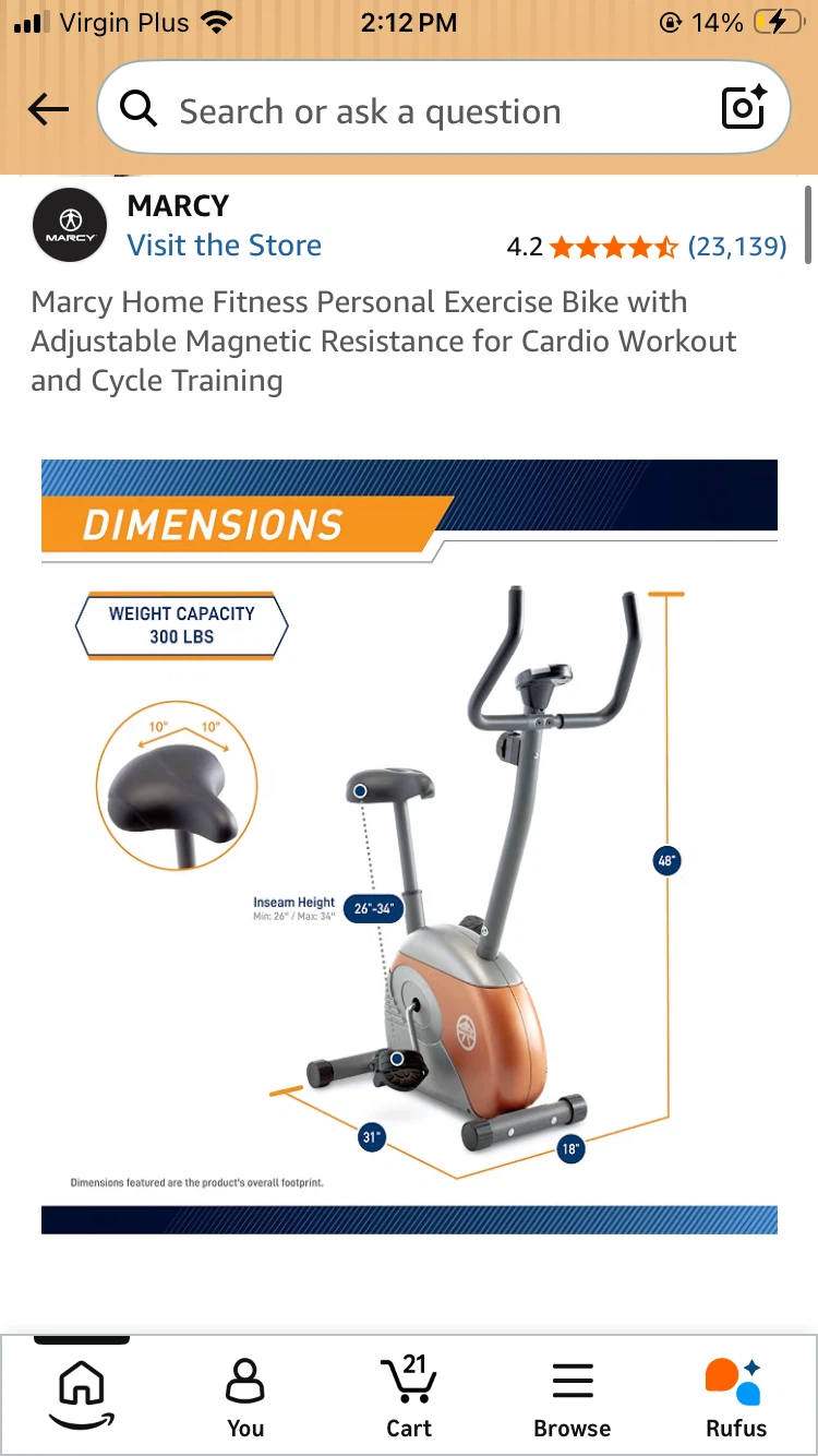 Marcy Home Fitness Personal Exercise Bike - photo 3