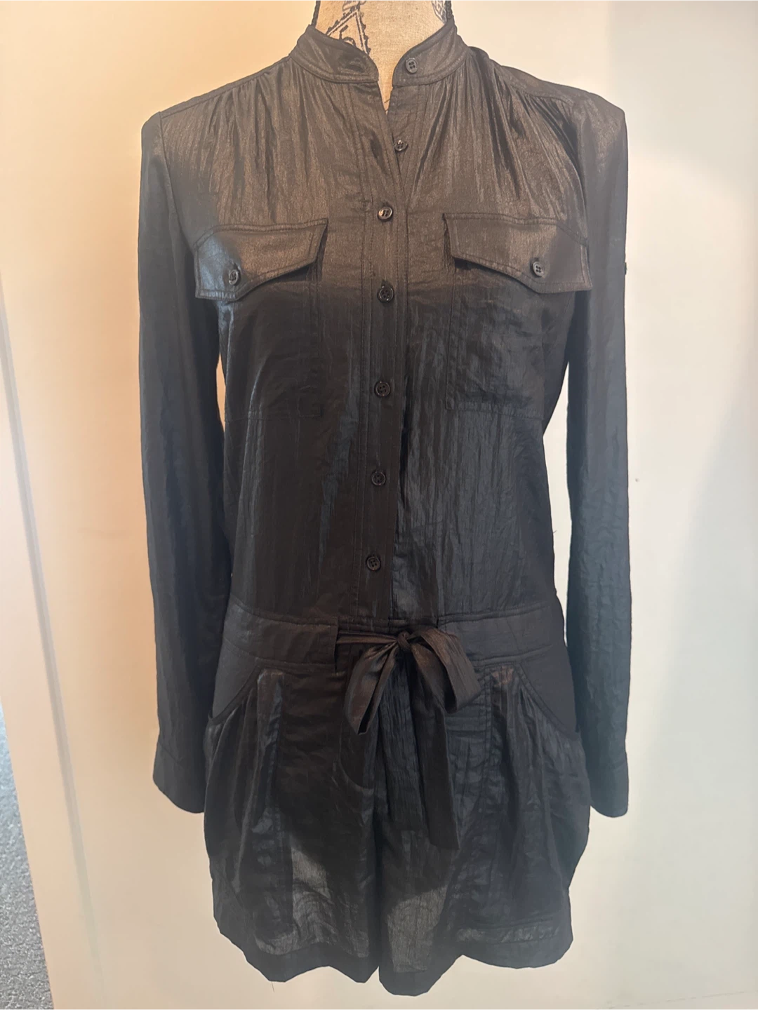 BCBGMAXAZRIA Black Utility Romper