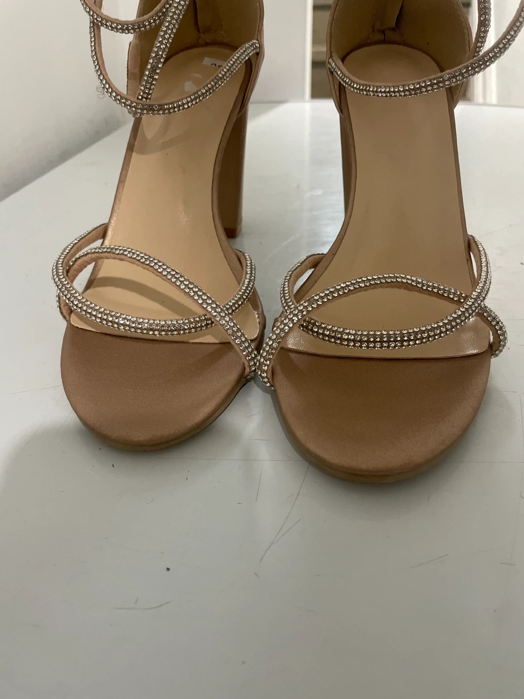 Women's Rose Gold Diamante Strappy Heels - photo 5
