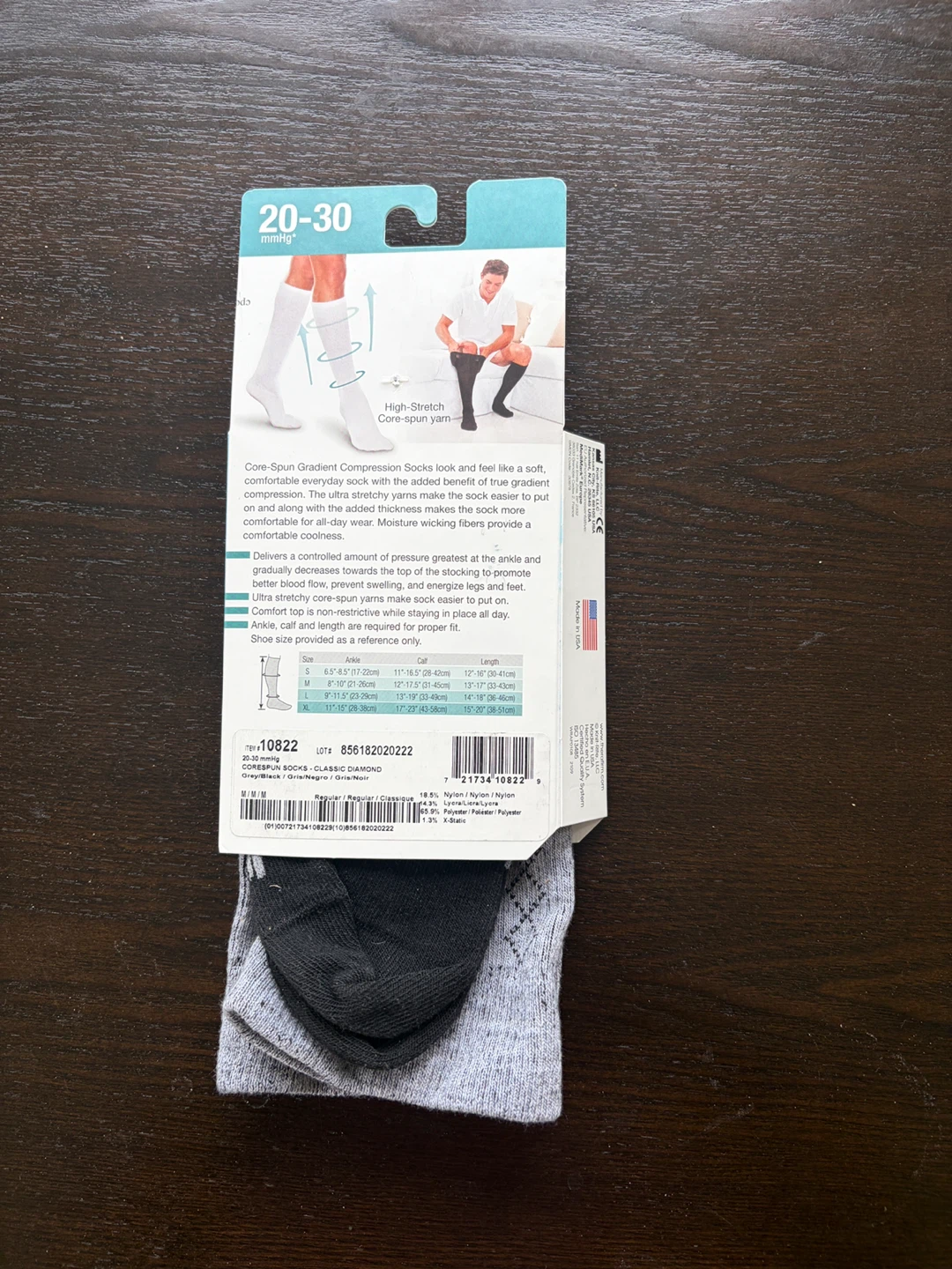Therafirm Core-Spun Gradient Compression Socks - Medium - Grey - photo 2