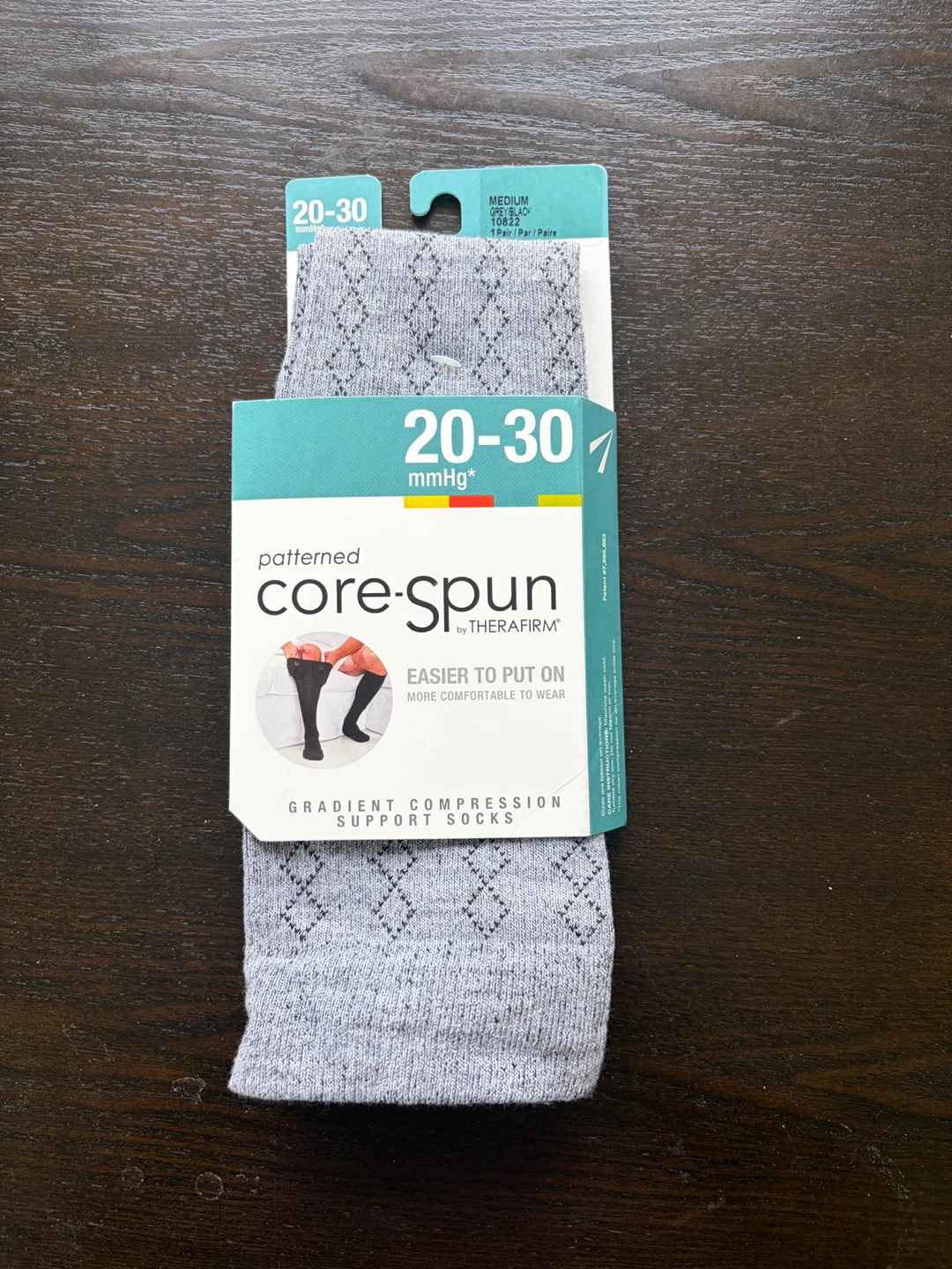 Therafirm Core-Spun Gradient Compression Socks - Medium - Grey