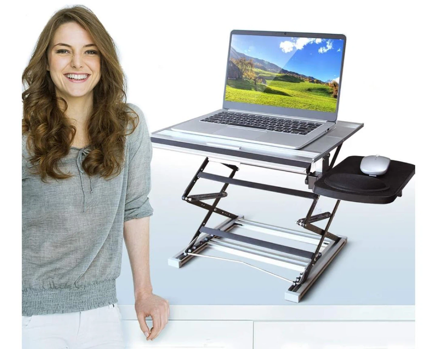 Adjustable Laptop Stand with Mouse Pad - photo 3