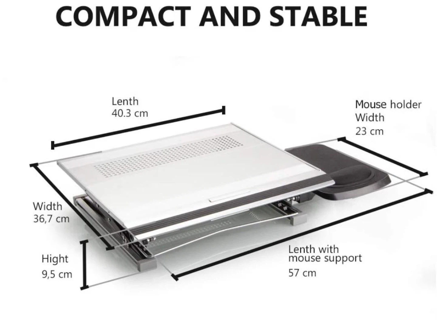 Adjustable Laptop Stand with Mouse Pad