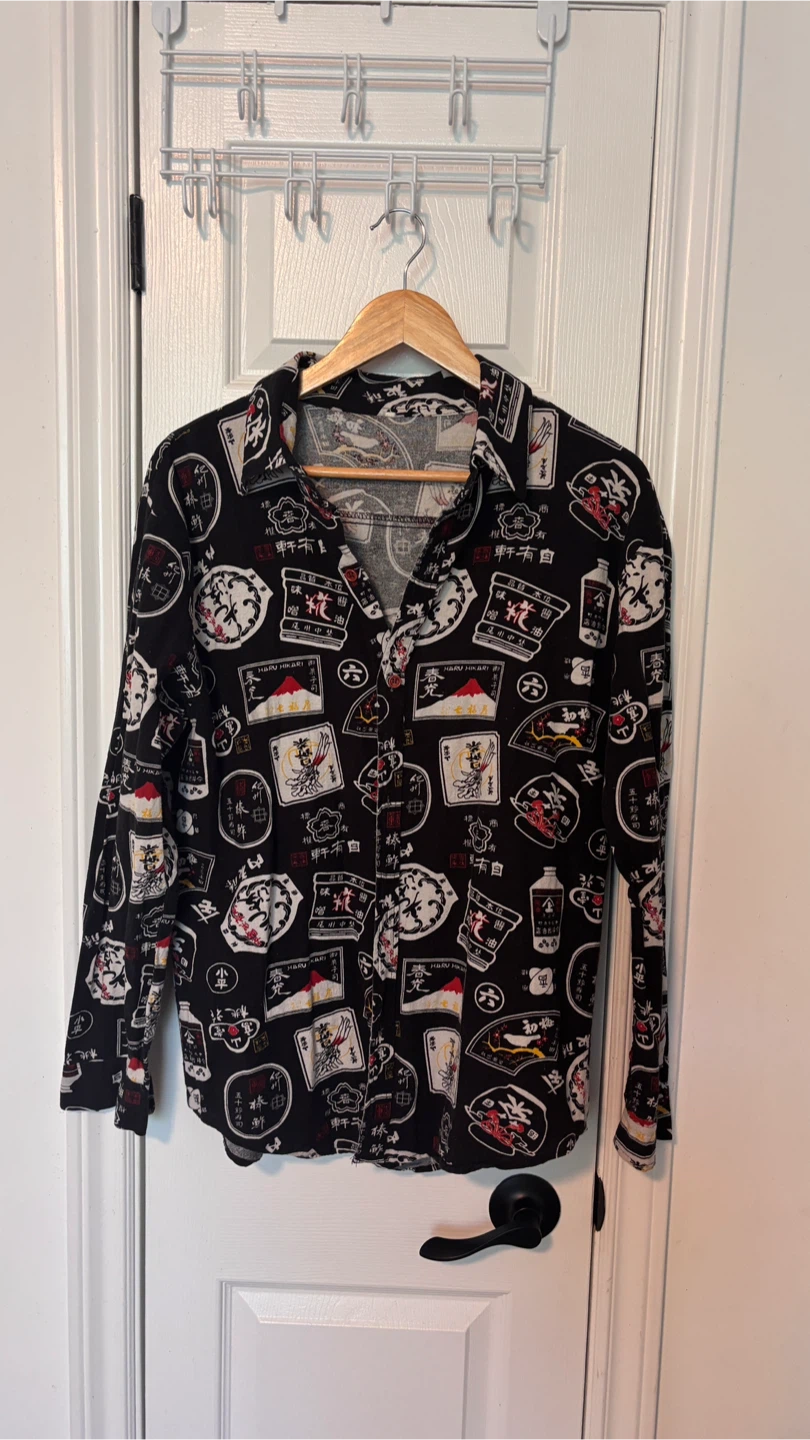 Shirt with Japanese Art Print