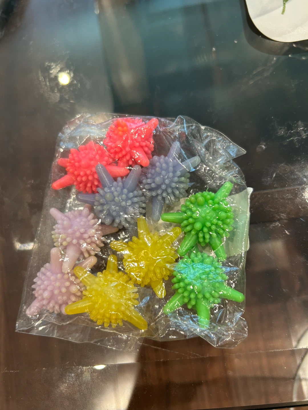 Bag of 9 colourful spiky sensory balls
