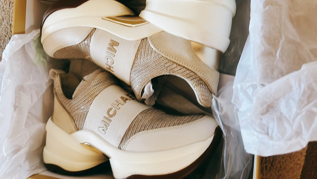Michael Kors Olympia Slip On Glitter Mesh Sneakers US 7.5 - photo 2