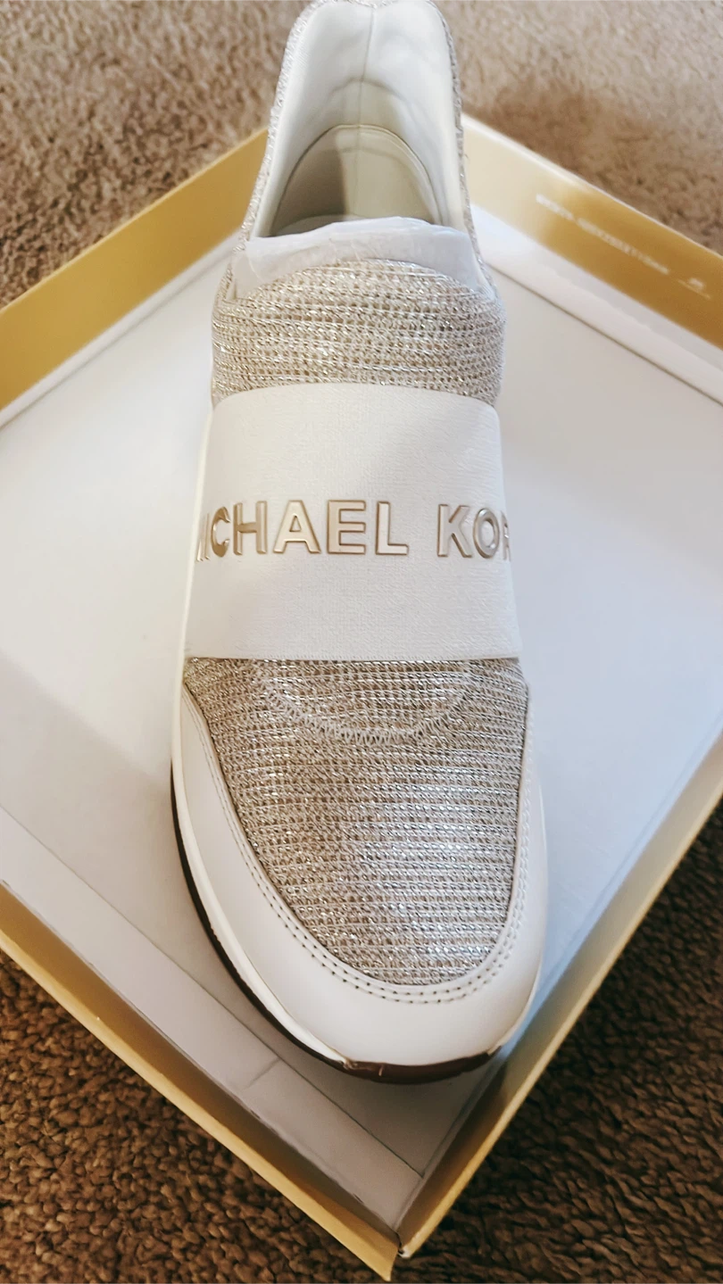 Michael Kors Olympia Slip On Glitter Mesh Sneakers US 7.5 - photo 3