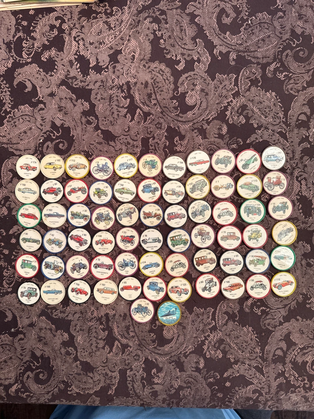 Collection of 68 Vintage Jello Car Picture Wheels