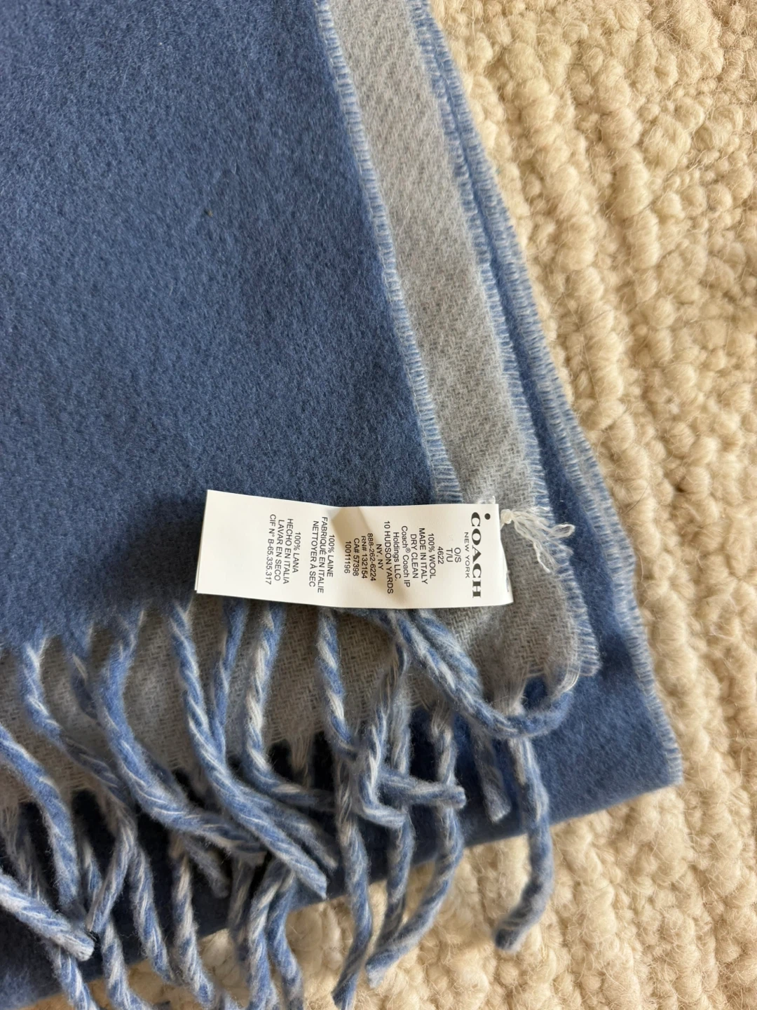 COACH Wool Scarf Muffler Blue/Grey Horse & Carriage - photo 4
