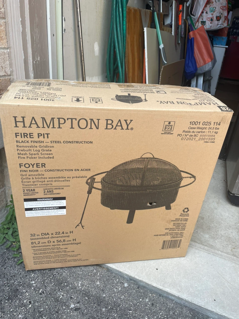 Hampton Bay Black Finish Steel Fire Pit