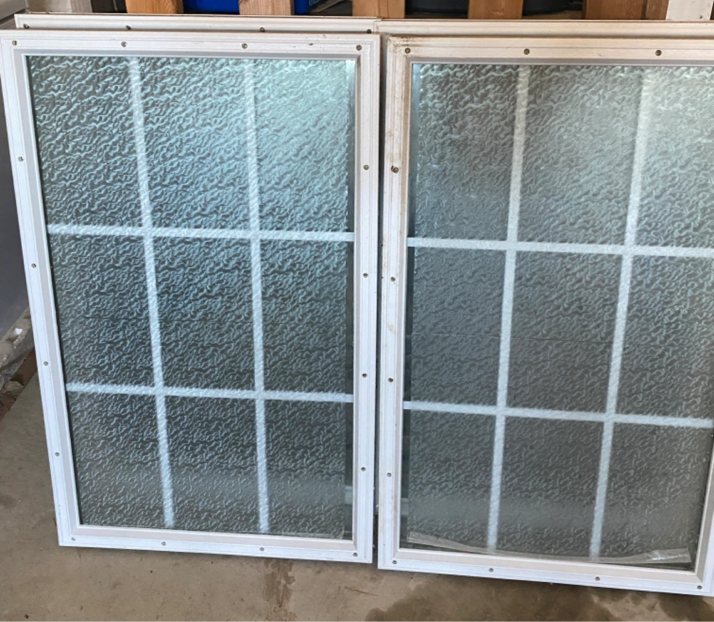 Two Textured Glass Window Panes