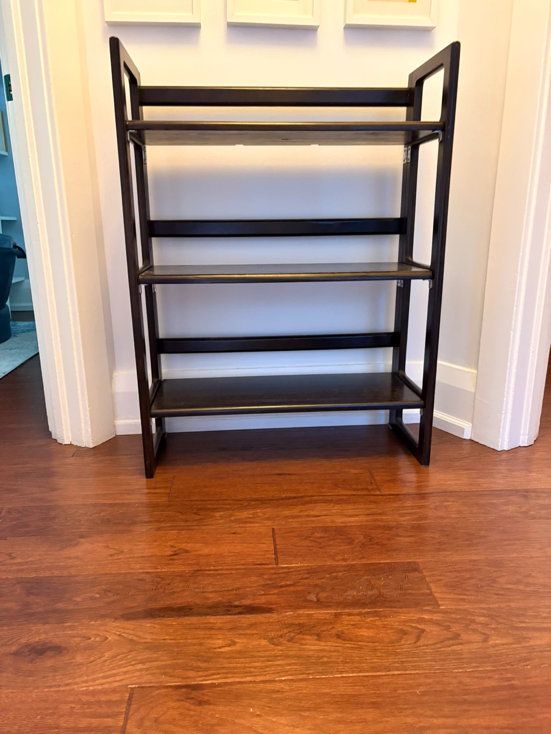 Dark Wood Folding Bookshelf