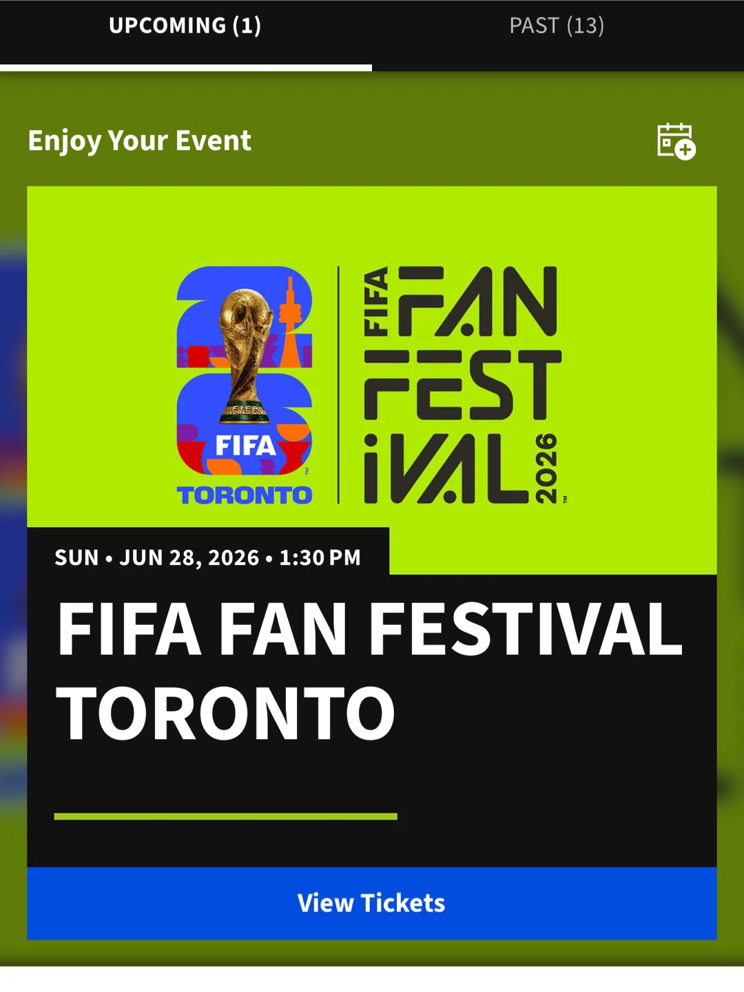 FIFA Fan Festival Toronto 2026 Sunday 28th