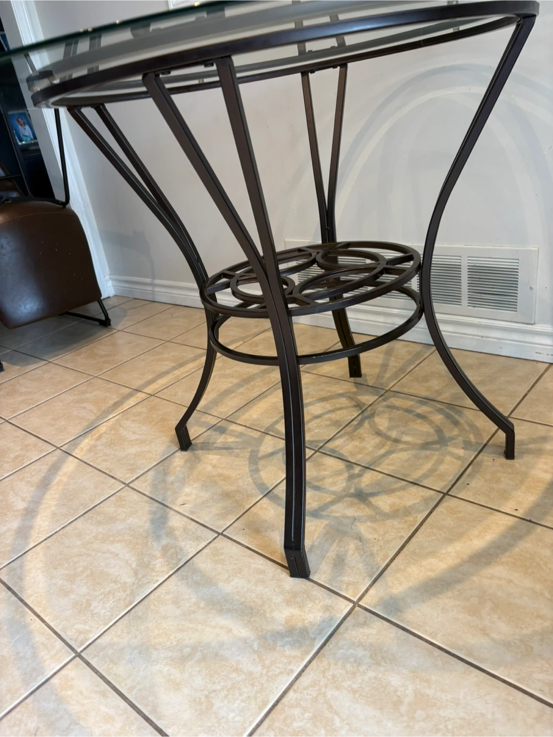 Glass Top Dining Table with Metal Base - photo 3