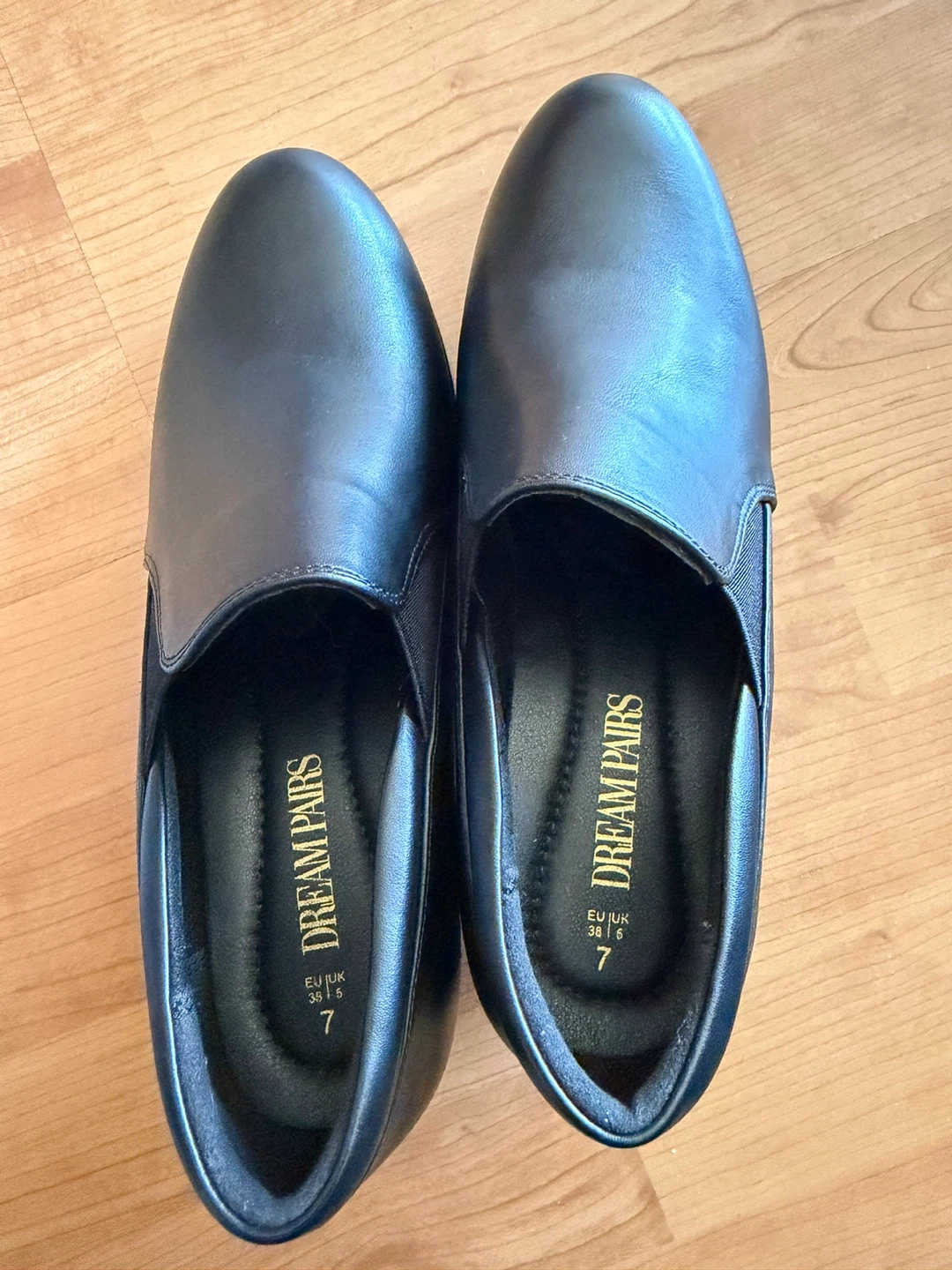 Dream Pairs Black Slip-On Heels Size 7