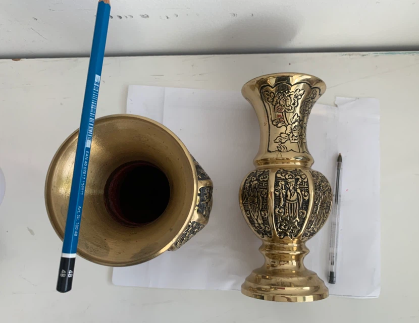 Pair of decorative brass vases - photo 3