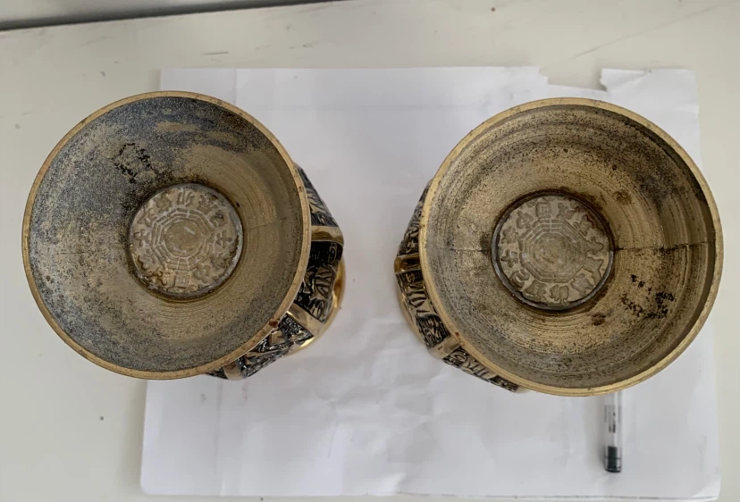 Pair of decorative brass vases - photo 4
