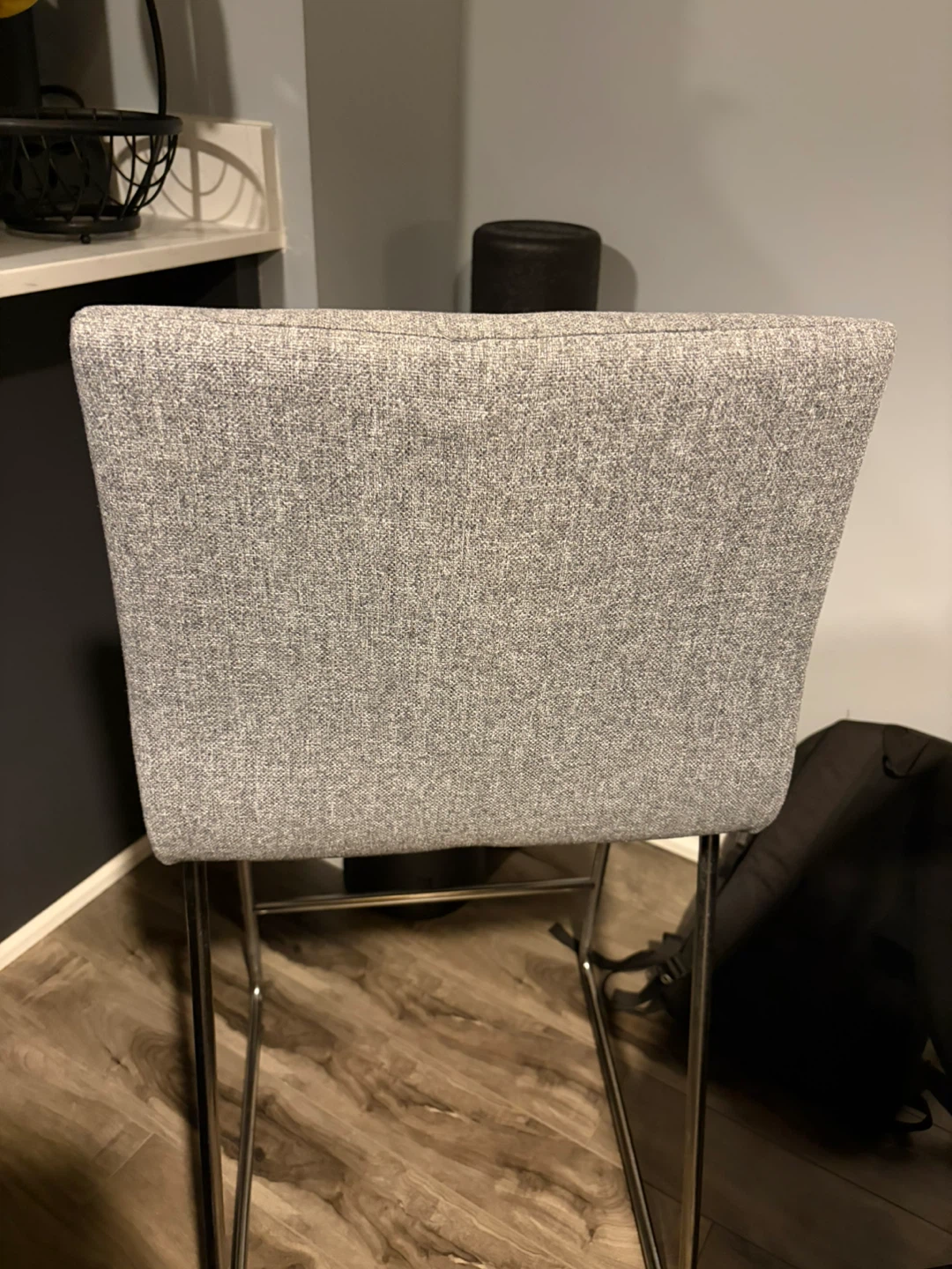 Three Grey Upholstered Bar Stools - photo 2