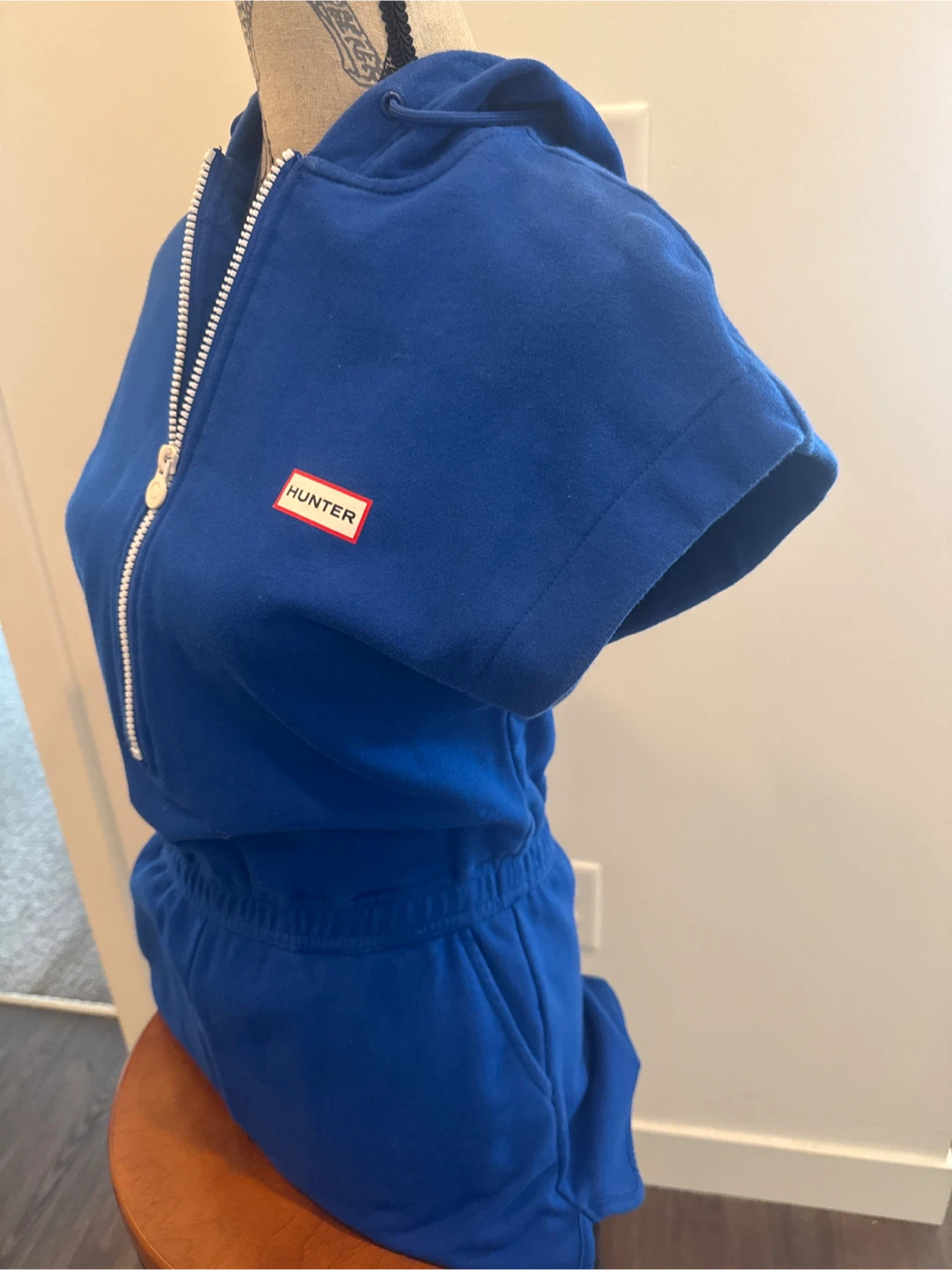 Hunter Blue Hooded Shortalls Romper - photo 4
