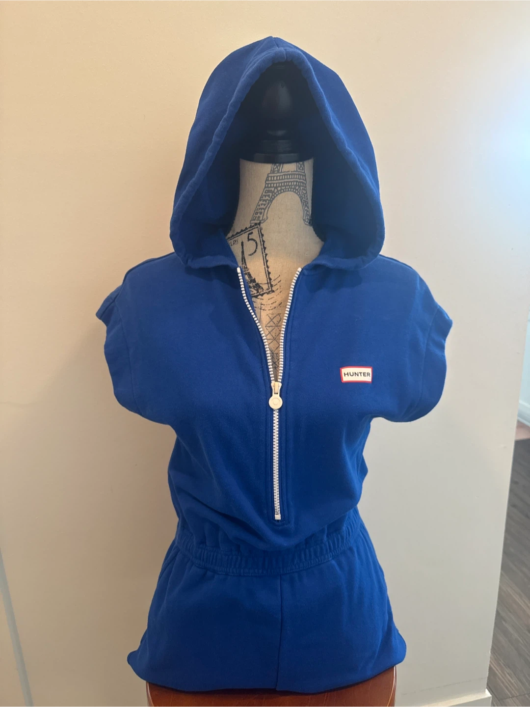Hunter Blue Hooded Shortalls Romper - photo 5