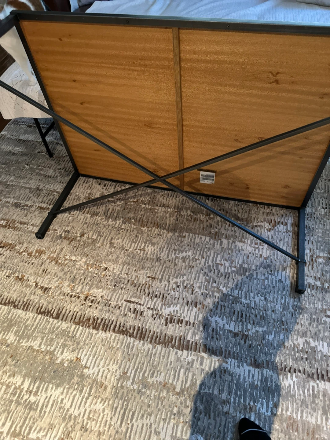 Square Coffee Table with Wood Top and Metal Frame - photo 2