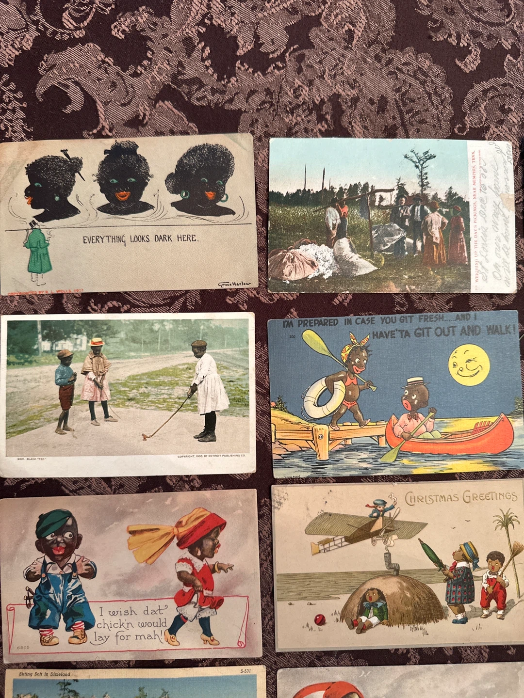 Collection of  12 Vintage black Americana Postcards - photo 2