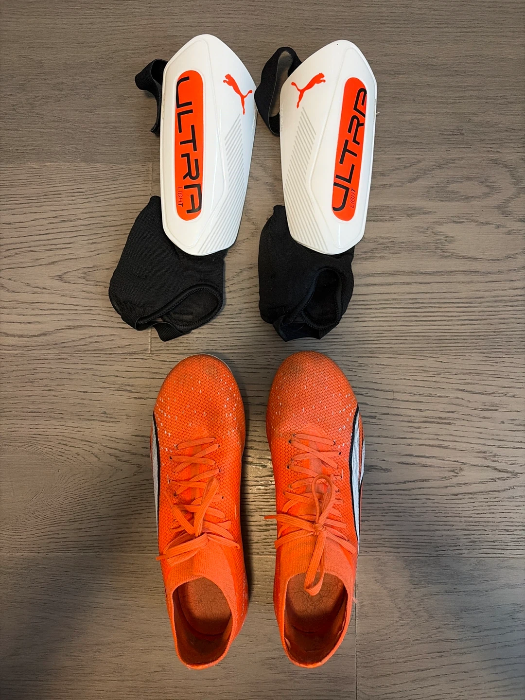 Puma Ultra Soccer Cleats and Shin Guards