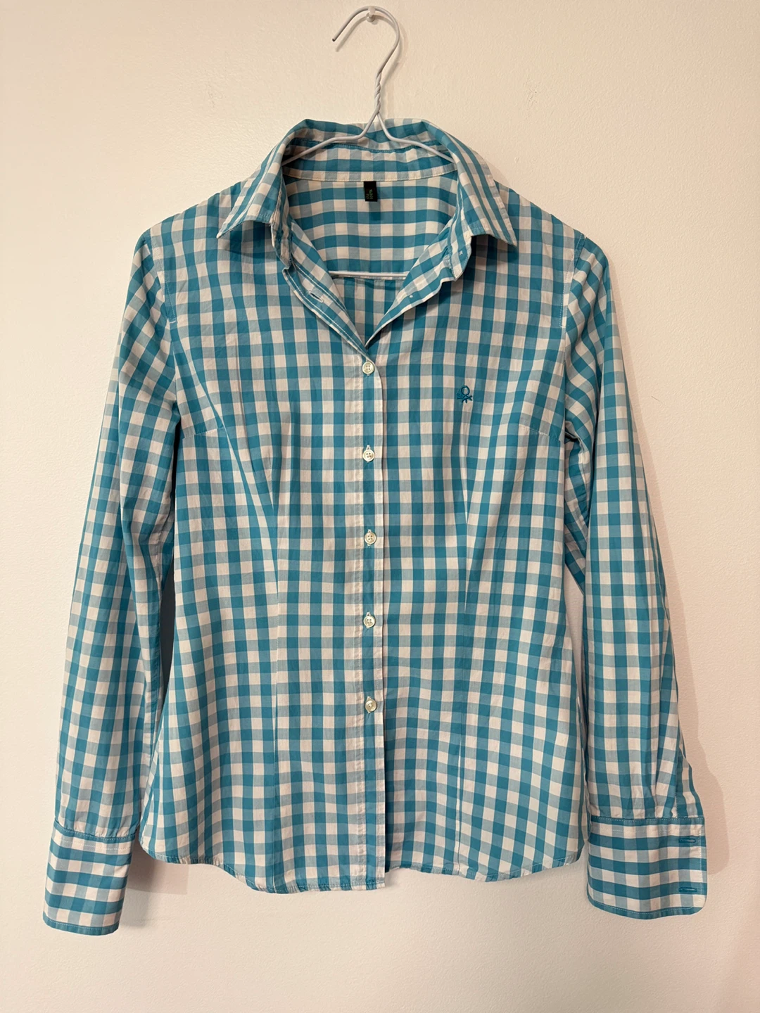United Colors of Benetton Blue Gingham Button-Up Shirt