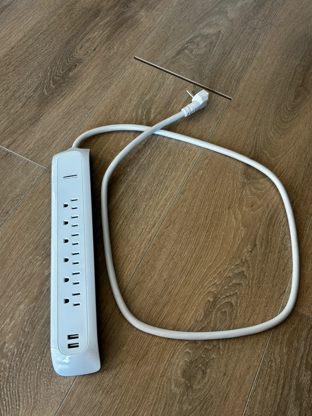 White Power Strip with USB Ports