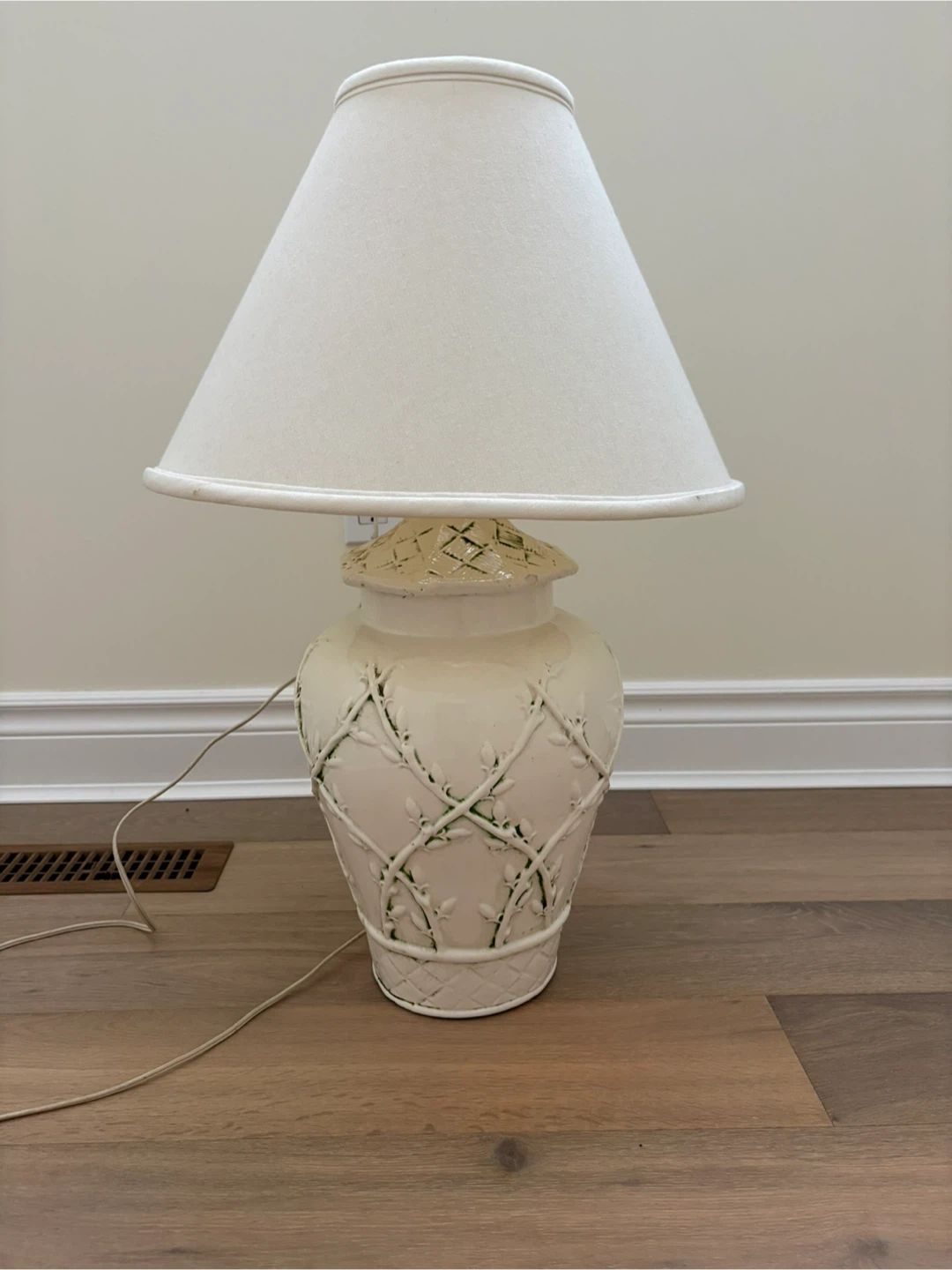 Ceramic Ginger Jar Table Lamp with Beige Shade
