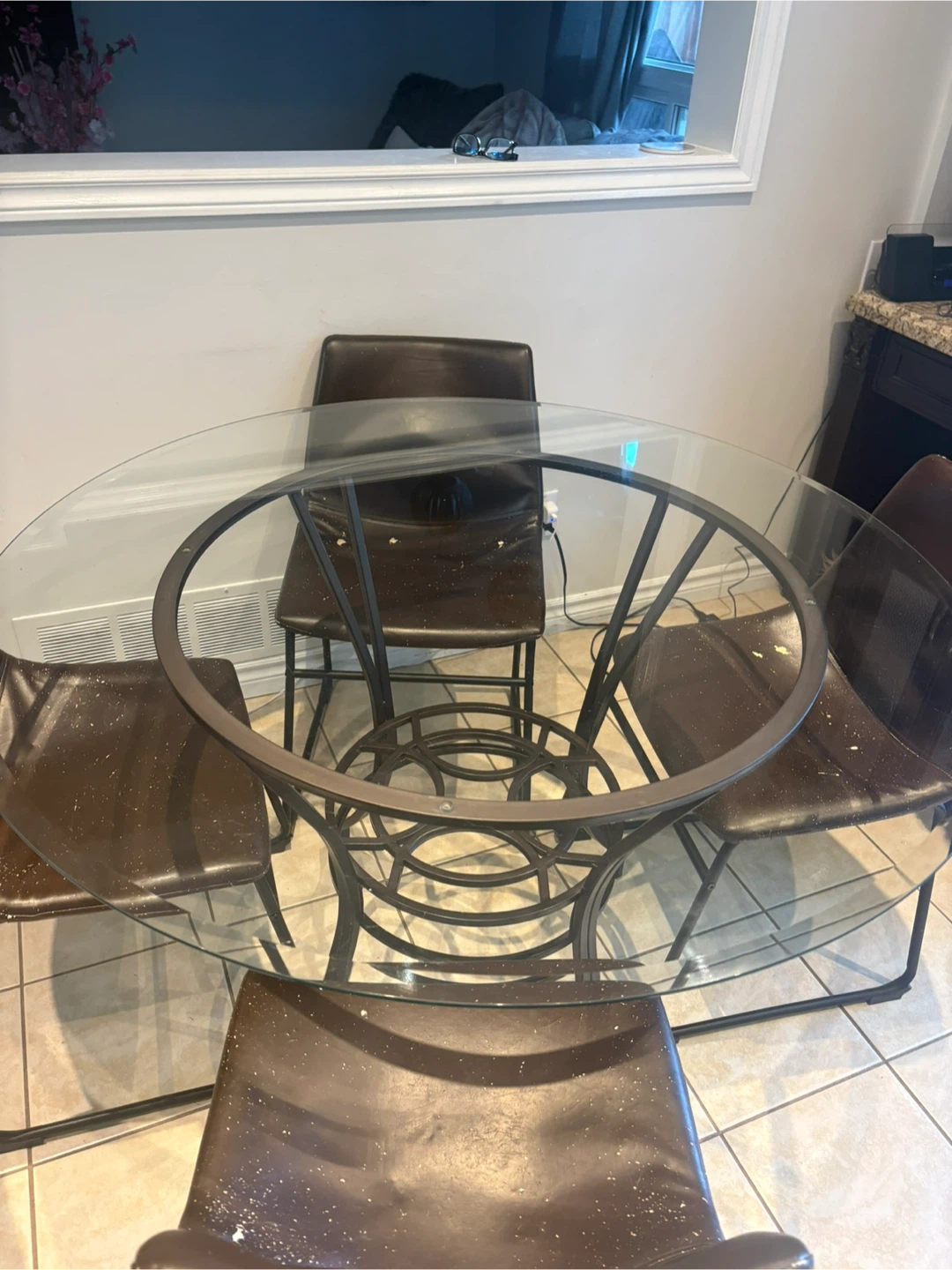 Glass Top Dining Table with 4 Chairs - photo 5