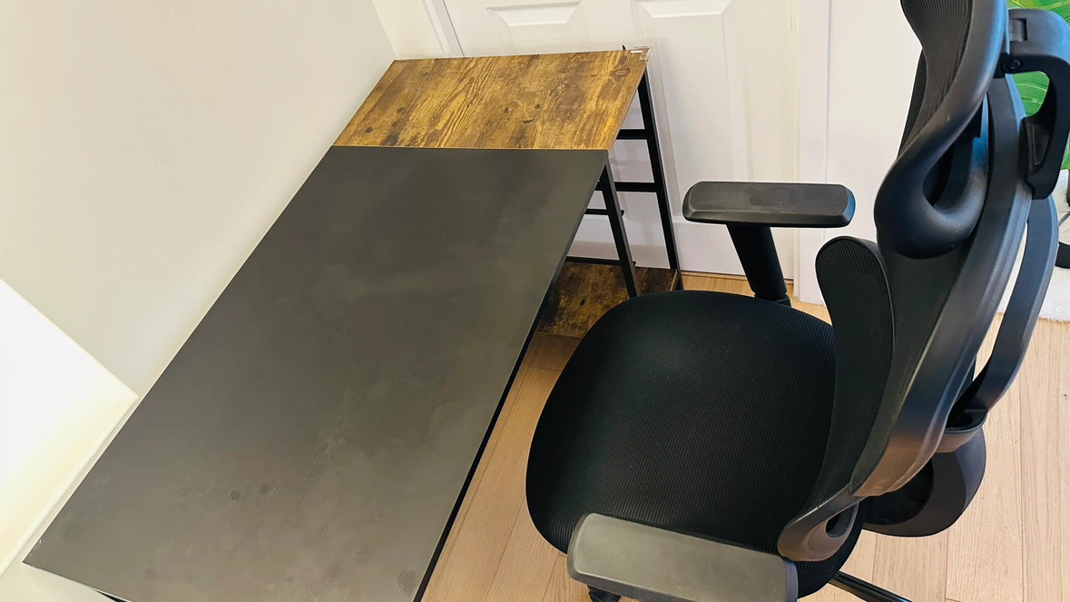 Ergonomic Mesh Office Chair and wooden Desk