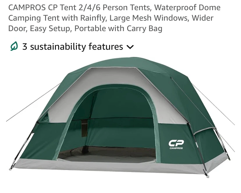 New CAMPROS CP 4 Person Dome Tent