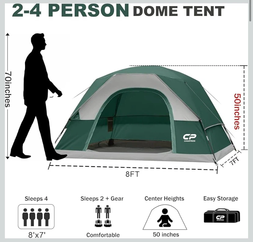 New CAMPROS CP 4 Person Dome Tent - photo 2
