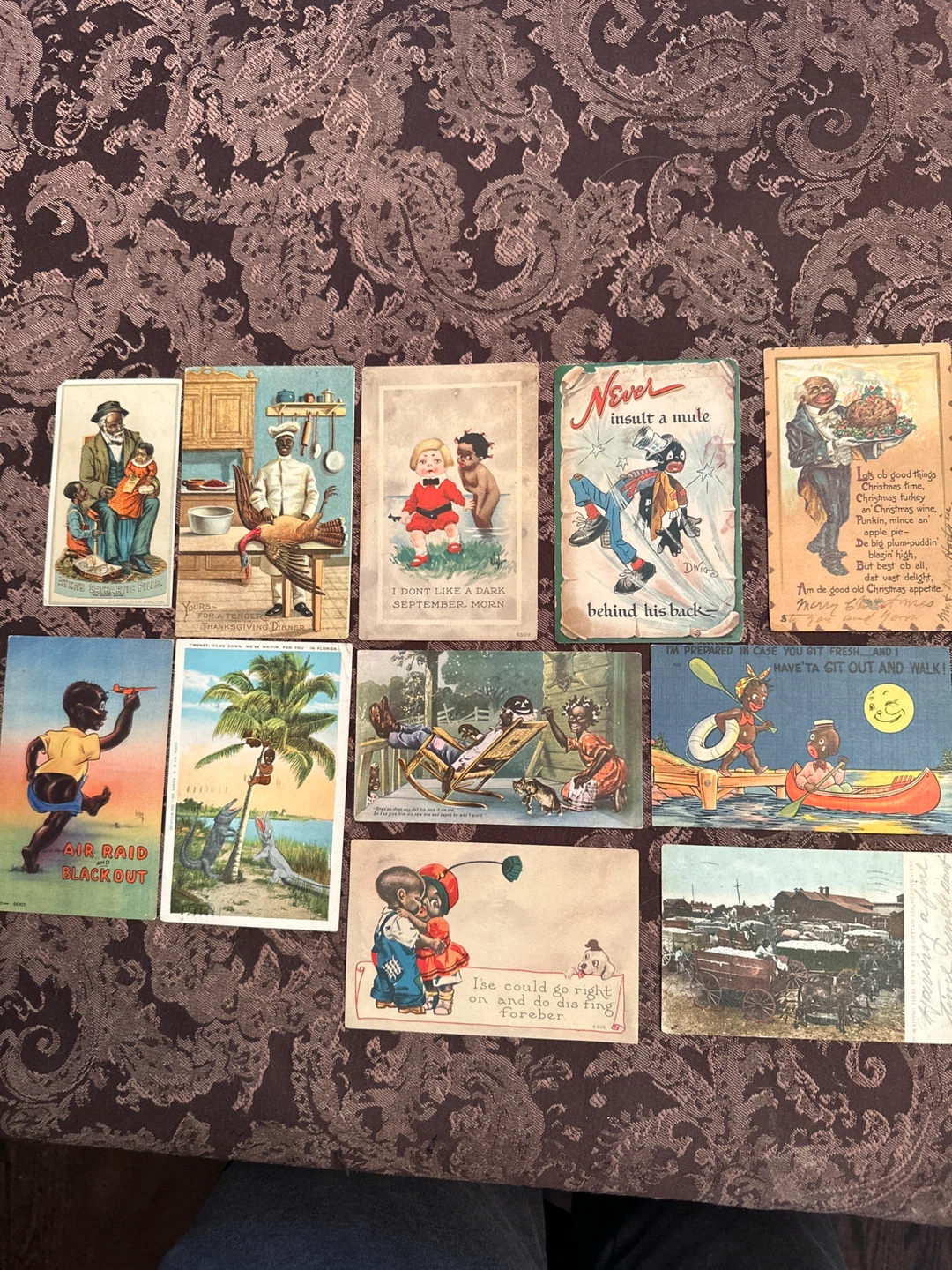 11 Black Americana Vintage Postcard Collection