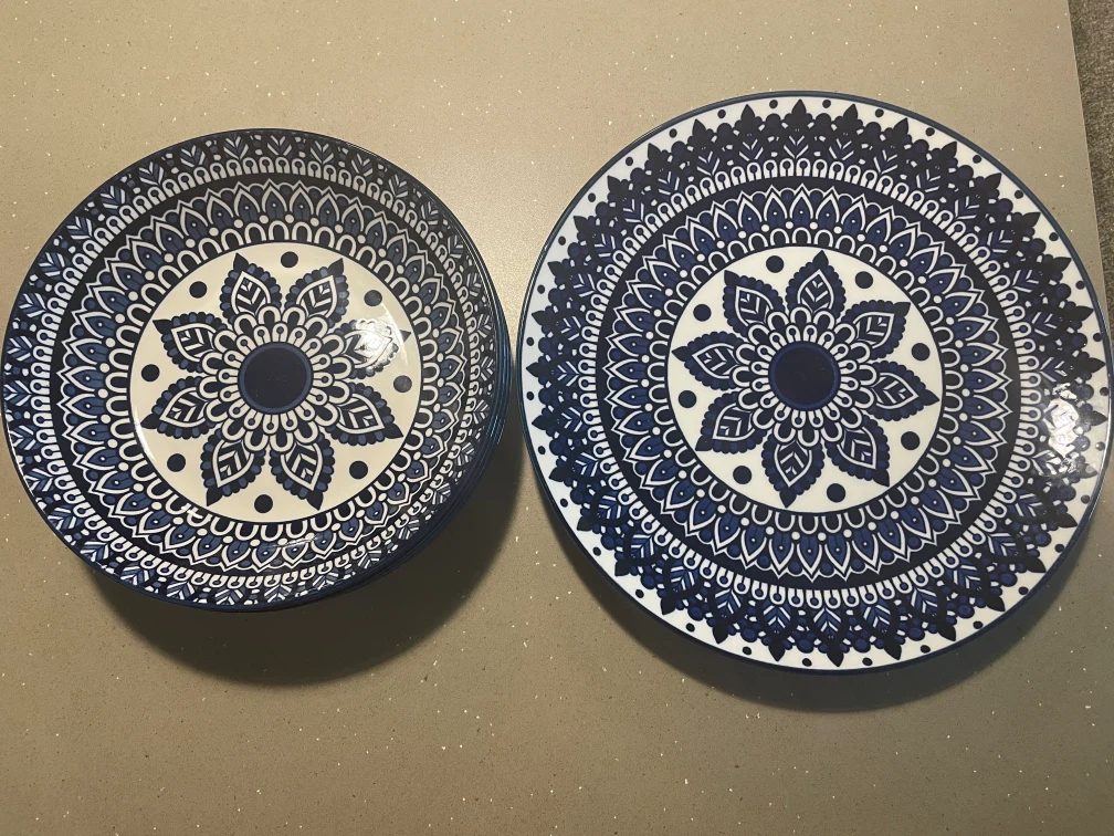 Blue and White Mandala Pattern Bowls and Plates Set - photo 2