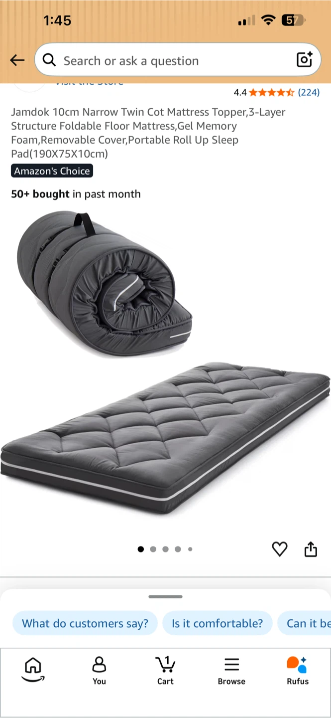 BNIB sealed Jamdok  Narrow Twin Mattress Topper
