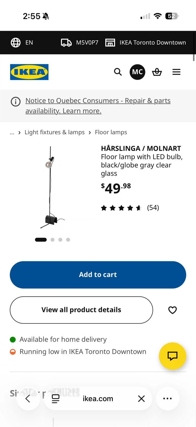 IKEA HÄRSLINGA / MOLNART Floor Lamp - photo 2