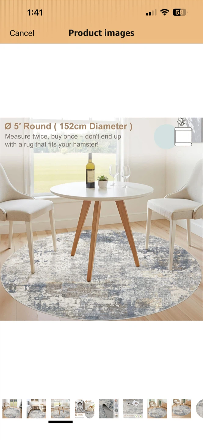 BNIB SEALED - UERMEI 5' Round Area Rug - photo 5