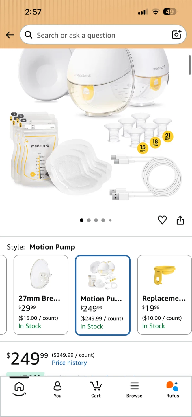 NEW ! Medela Motion InBra Wearable Electric Breast Pump - photo 2