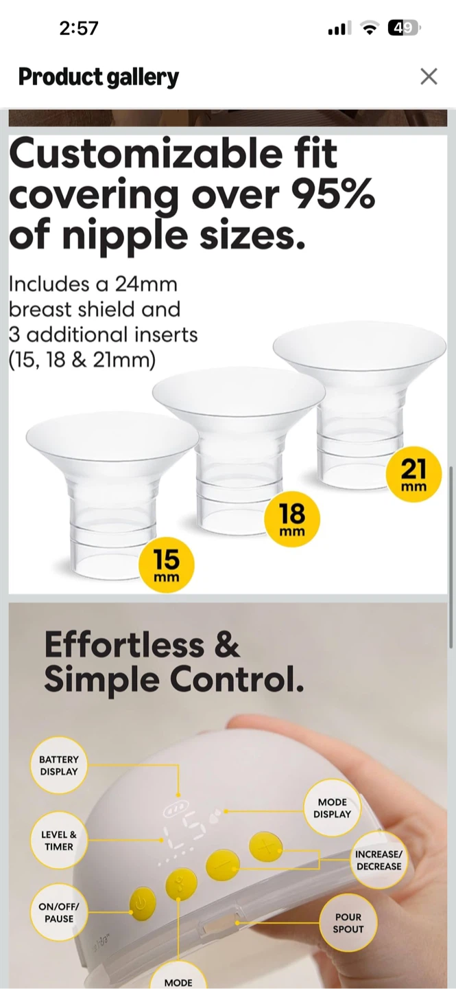 NEW ! Medela Motion InBra Wearable Electric Breast Pump - photo 4