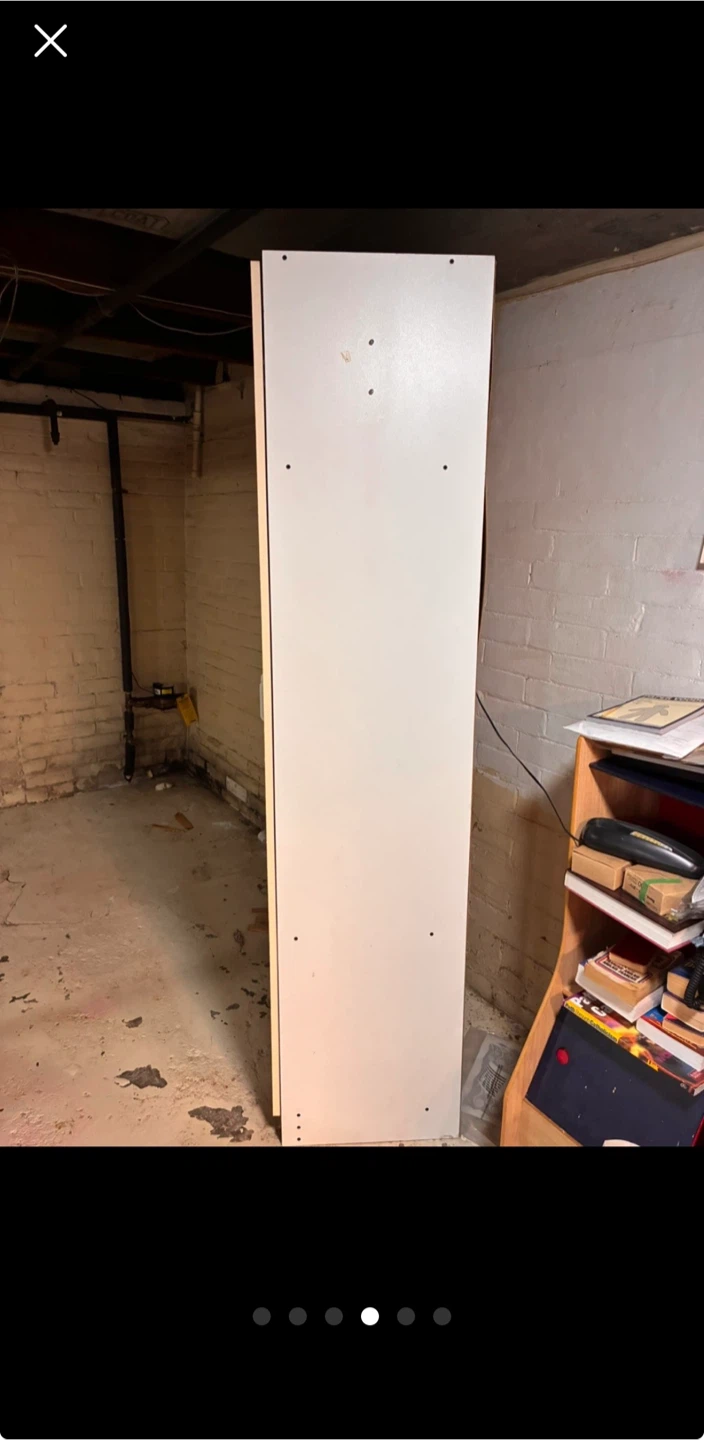 Tall white shelf with 2 doors. - photo 4