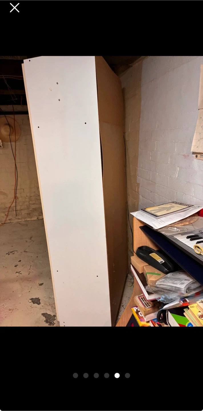 Tall white shelf with 2 doors. - photo 5