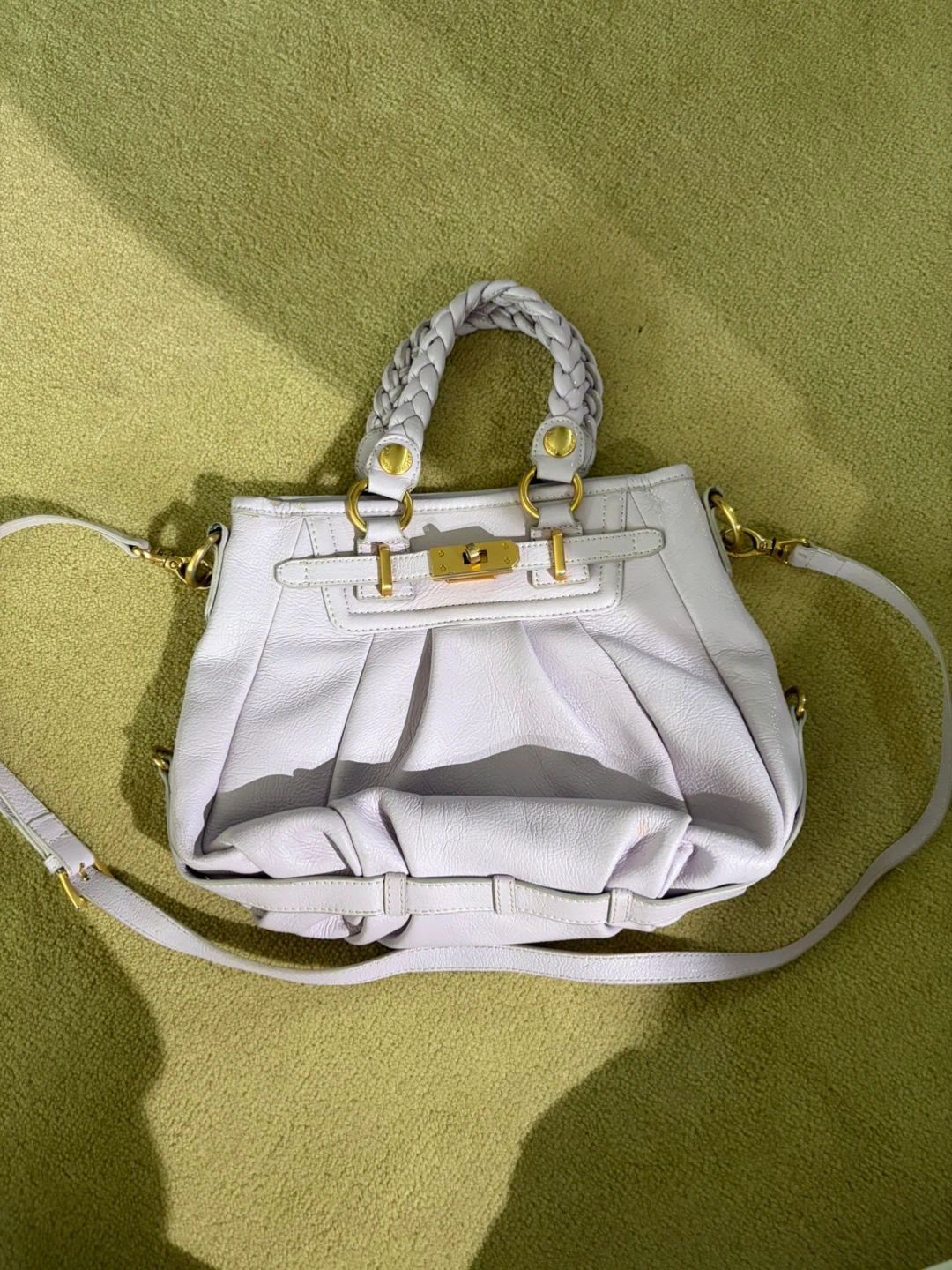 Samantha Thavasa Lavender Leather Satchel Bag