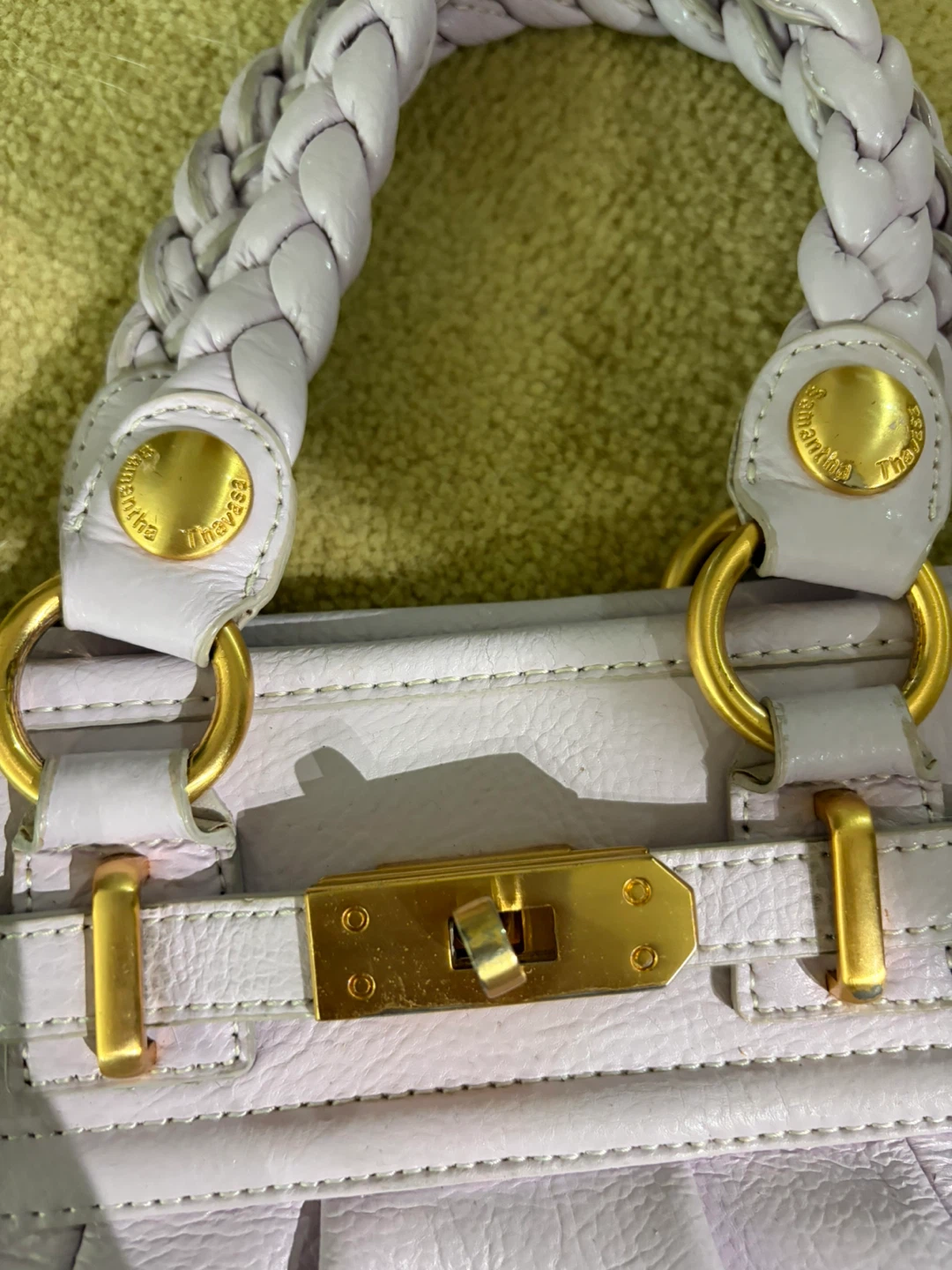 Samantha Thavasa Lavender Leather Satchel Bag - photo 2