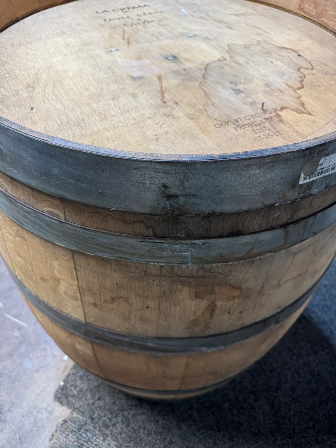 French oak wine barrel