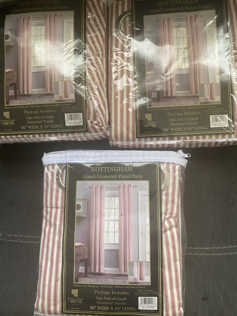 Nottingham Lined Grommet Panel Curtains - 80" W X 95" L