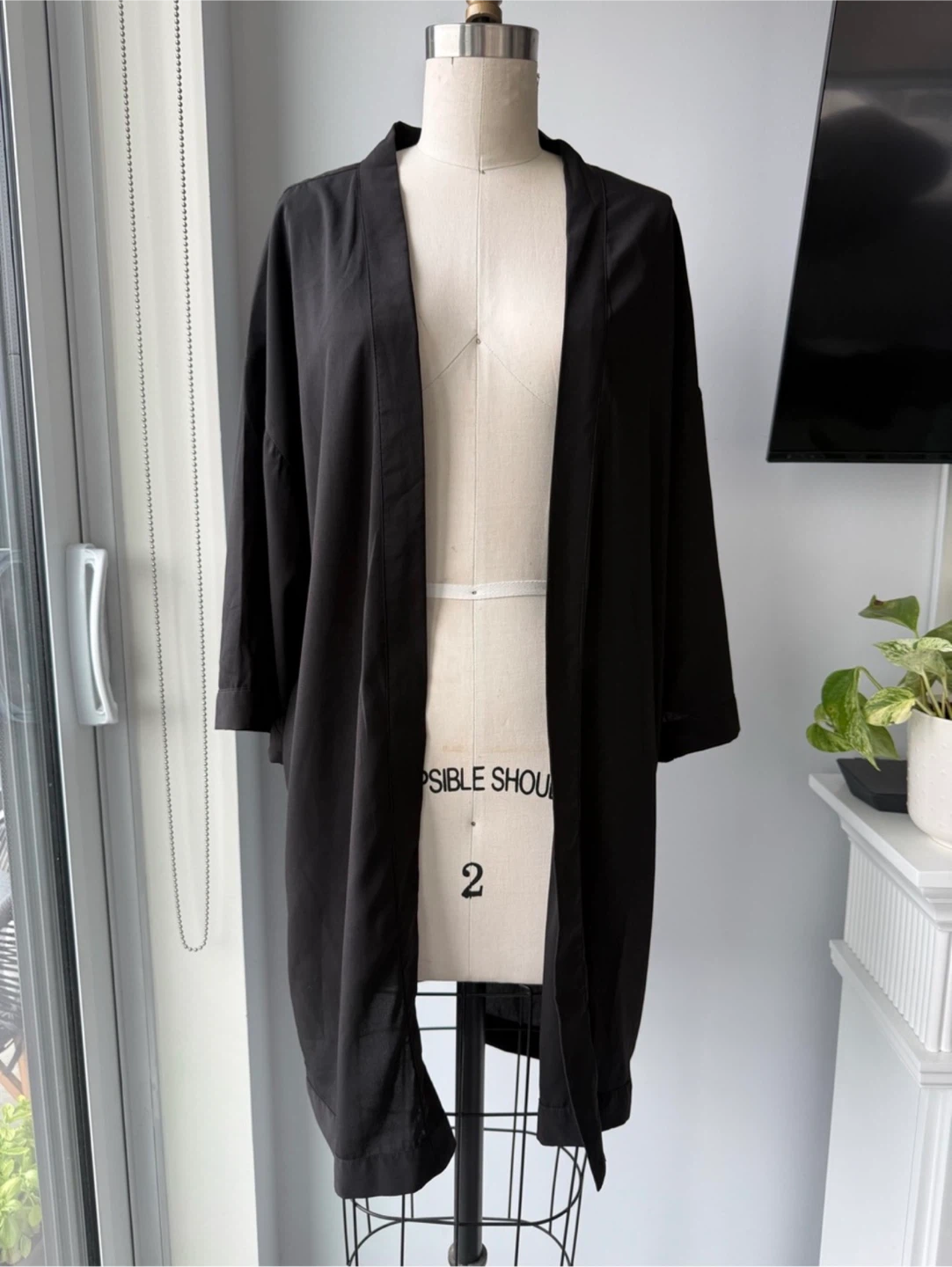 JACQUELINE de YONG Black Kimono Jacket size small